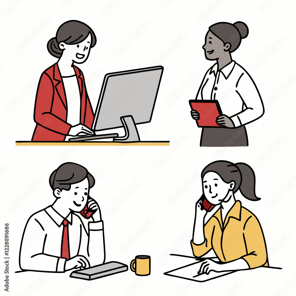 Flat Illustration Characters for Office Scenes Flat Illustration Characters for Office Scenes