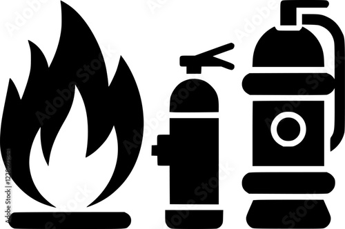 Fire Safety Icons Set for Emergency Preparedness