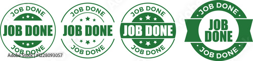 Job done grunge rubber stamp on white, vector illustration