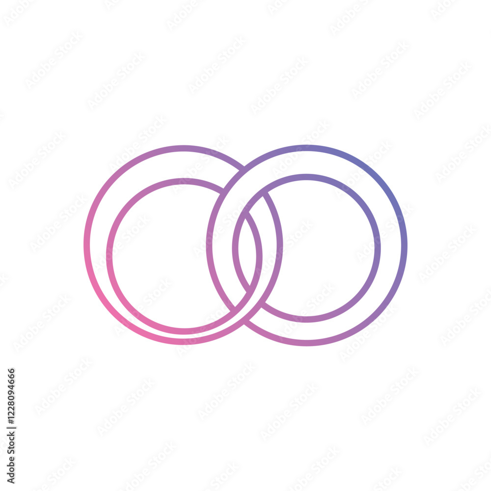 Interwoven Rings icon vector stock illustration Interwoven Rings icon vector stock illustration