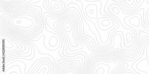 Topographic map background geographic line map with seamless ornament design. The black on white contours vector topography stylized height of the lines map.