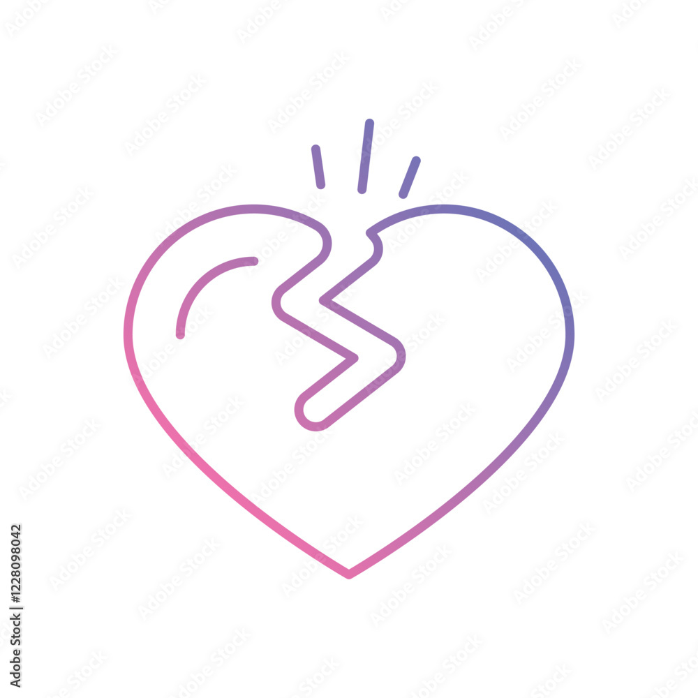 Broken Heart icon vector stock illustration Broken Heart icon vector stock illustration