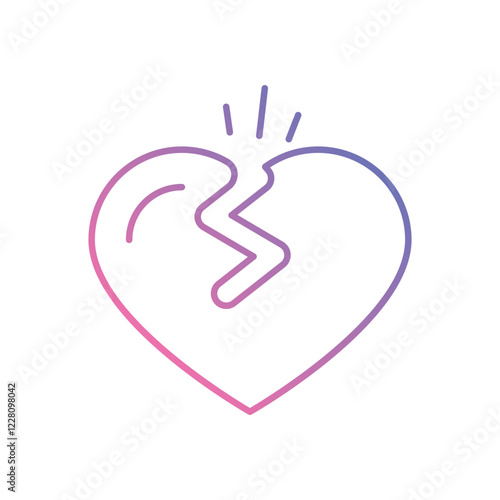 Broken Heart icon vector stock illustration