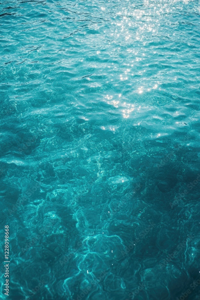 Fototapeta premium A view of water with sun glistening on the surface.