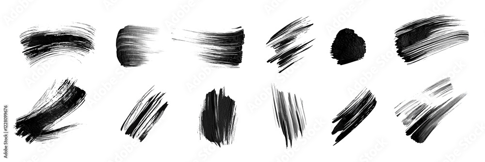 black color paint strokes, brushes, and hand-drawn textures, Element item design black color paint strokes, brushes, and hand-drawn textures, Element item design