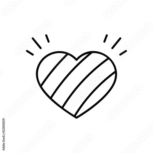 Rainbow Heart icon vector stock illustration