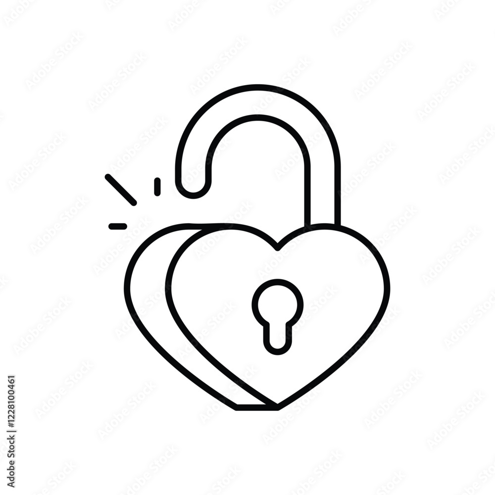 Love Unlocked icon vector stock illustration Love Unlocked icon vector stock illustration