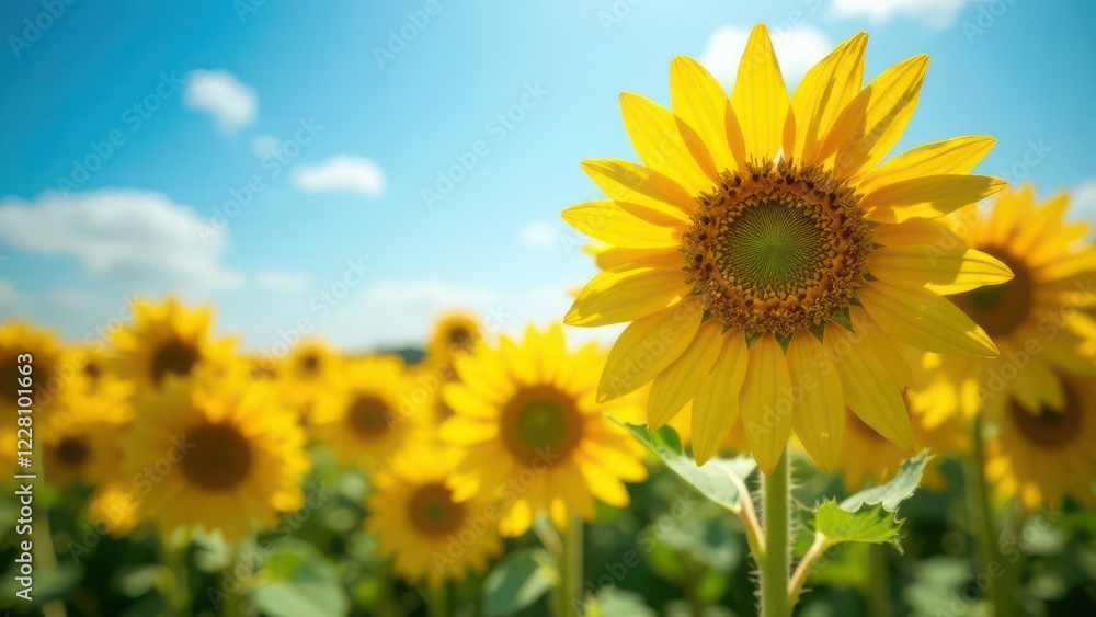 landscape field of sunflower agriculture blue sky background with white cloud, summer nature, farming, autumn harvesting, Ukraine landscape field of sunflower agriculture blue sky background with white cloud, summer nature, farming, autumn harvesting, Ukraine