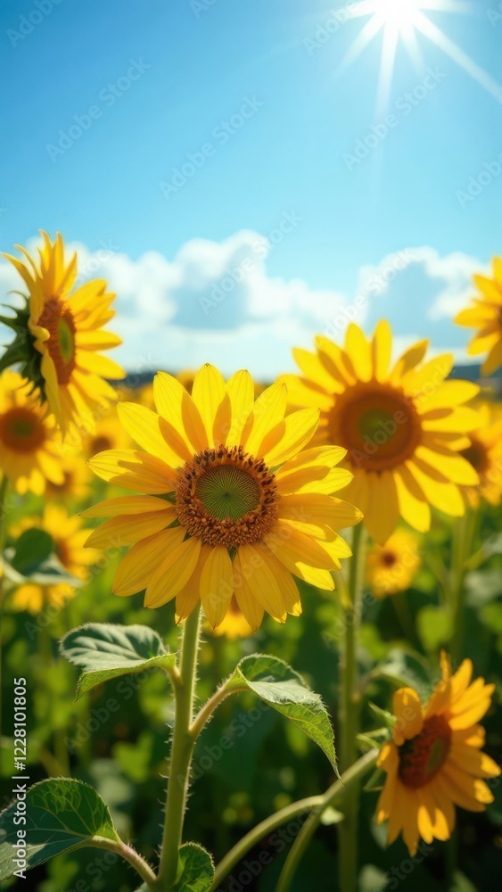 landscape field of sunflower agriculture blue sky background with white cloud, summer nature, farming, autumn harvesting, Ukraine landscape field of sunflower agriculture blue sky background with white cloud, summer nature, farming, autumn harvesting, Ukraine