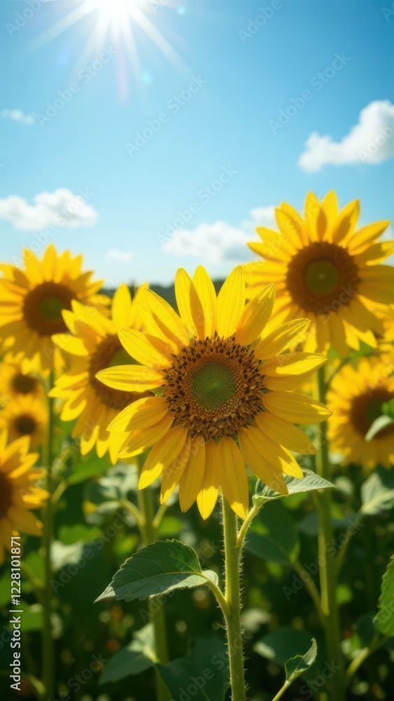 landscape field of sunflower agriculture blue sky background with white cloud, summer nature, farming, autumn harvesting, Ukraine landscape field of sunflower agriculture blue sky background with white cloud, summer nature, farming, autumn harvesting, Ukraine