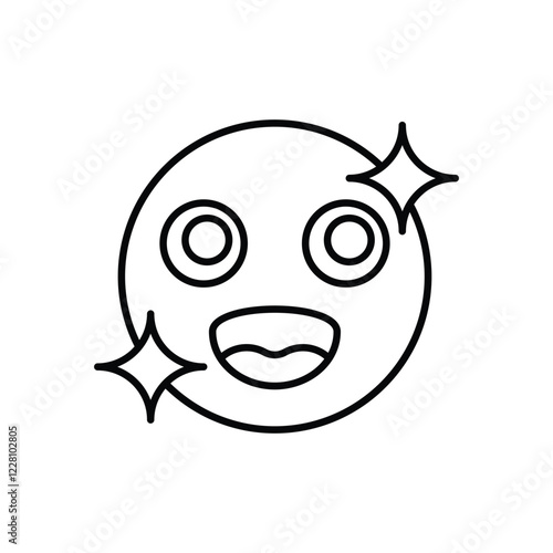 Blushing Emoji icon vector stock illustration