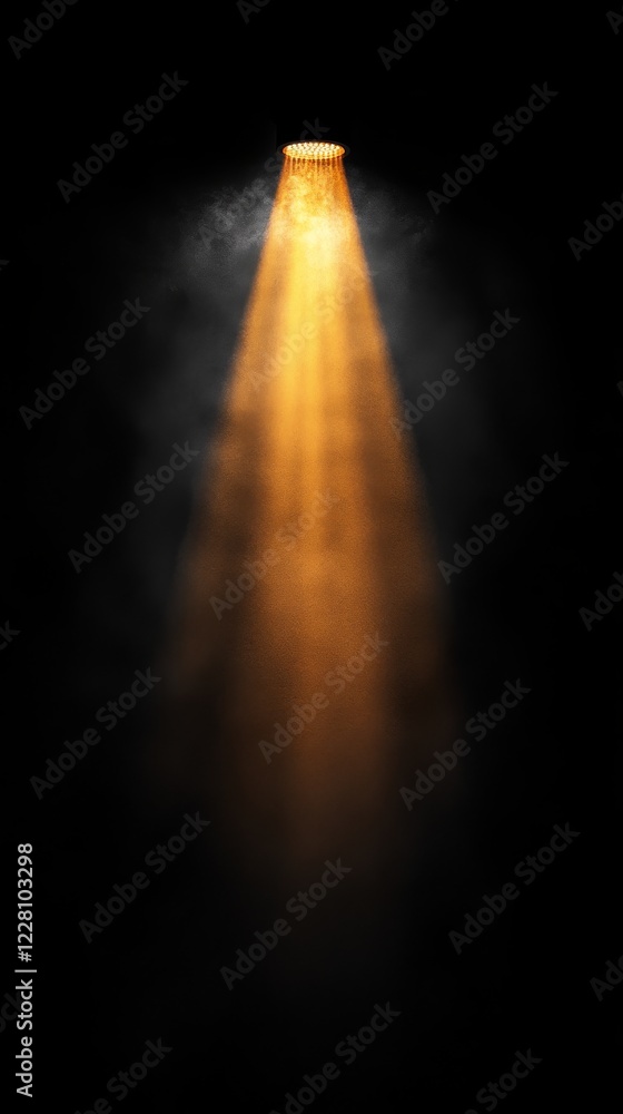 A yellow spotlight isolated on black background. Minimalist style red spotlight rays on black background. A yellow spotlight isolated on black background. Minimalist style red spotlight rays on black background.
