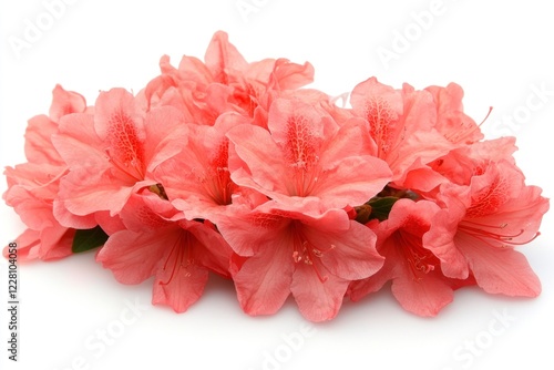 A cluster of vibrant pink azalea flowers displays their rich hues and intricate petal structure