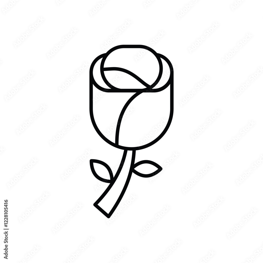 Rose Bloom icon vector stock illustration Rose Bloom icon vector stock illustration