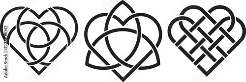 silhouette celtic knot heart symbols