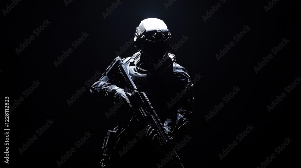 silhouette of a soldier with a machine gun silhouette of a soldier with a machine gun