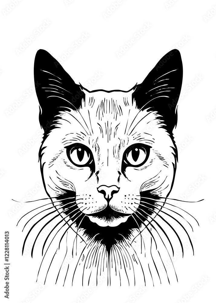 Cat . Animal black and white illustration . Logo design, for use in graphics. Cat . Animal black and white illustration . Logo design, for use in graphics.