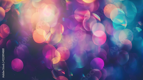 vibrant abstract light streaks with colorful bokeh