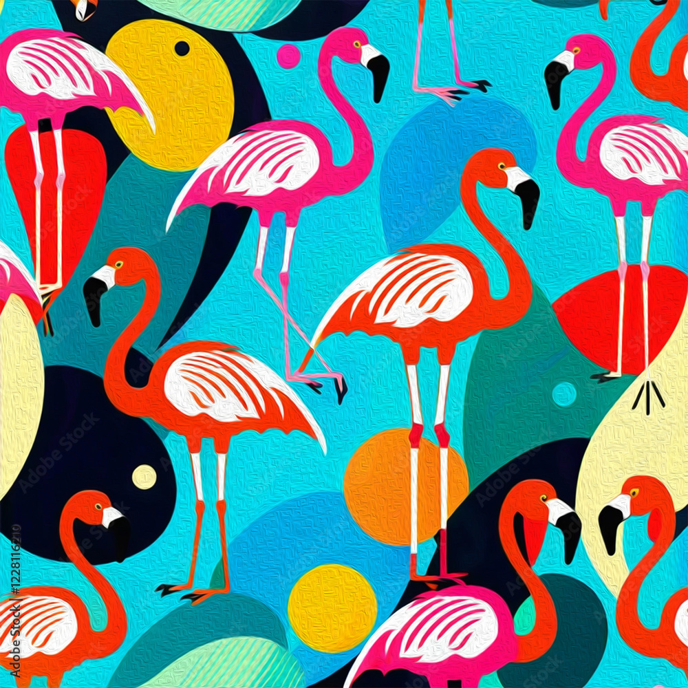 Obraz premium Flamingo. Animal illustration. Pattern for printing on wall decorations, covers, leaflets