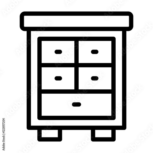 Drawers Vector Line Icon Design