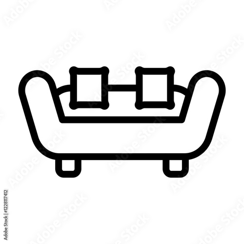 Daybed Vector Line Icon Design