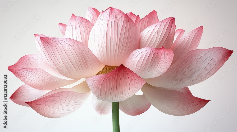 Fototapeta premium A close-up of a beautiful pink lotus flower with delicate petals.