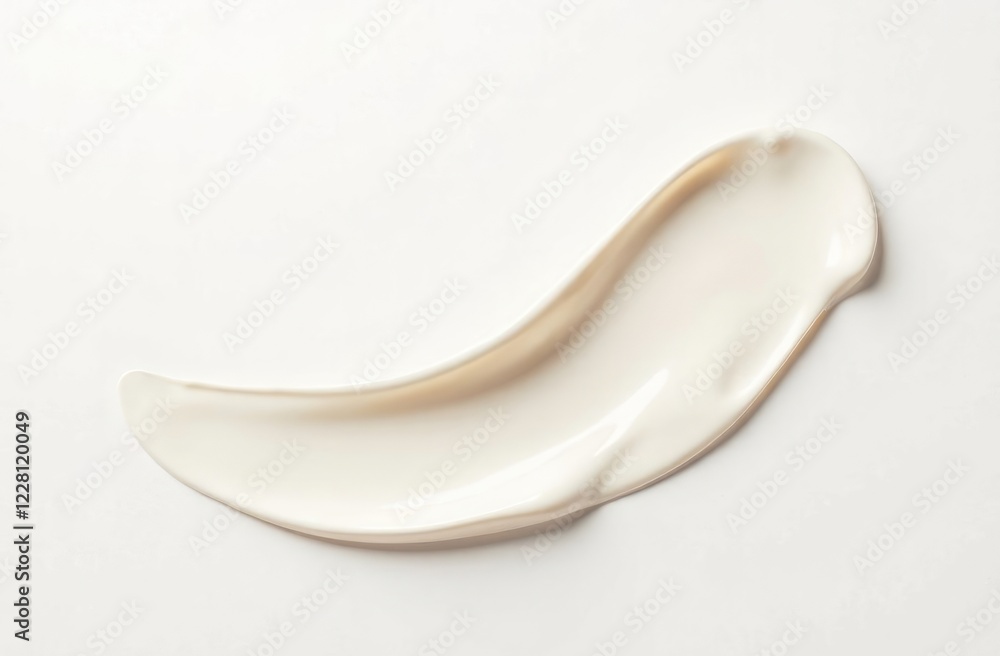 A smear of cream on a white background. A smear of cream on a white background.