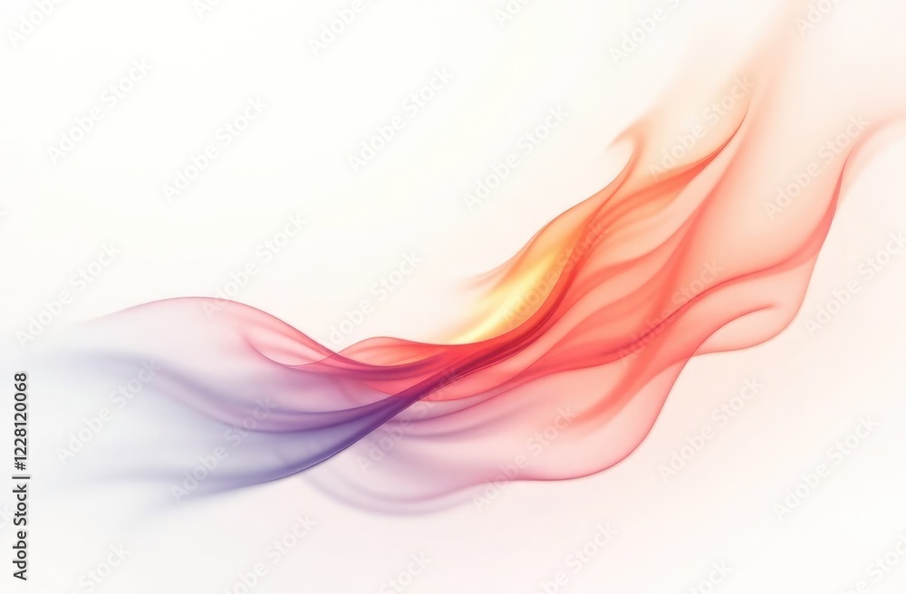 Smooth blurry wavy lines of yellow, red, orange and purple on a white background. Smooth blurry wavy lines of yellow, red, orange and purple on a white background.