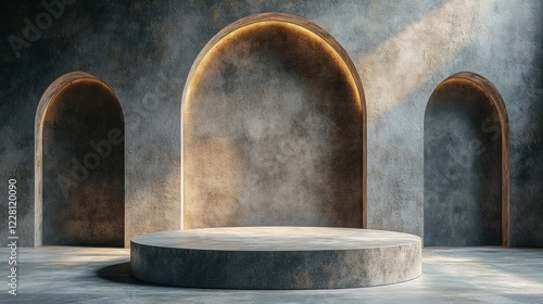 Stunning Minimalist Interior Architecture Displaying Soft Lighting and Elegant Arches in a Modern Space