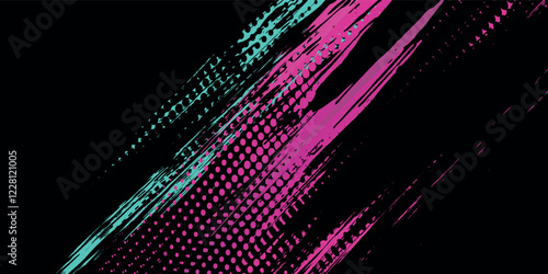 Car sticker wrap banner abstract sporty lines pink blue greenish grunge color combination brush storm thunder modern pattern racing motorsport.eps10