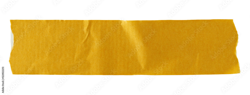 Εκτύπωση καμβά Adhesive tape line, yellow duct repair isolated on white background, with clippi