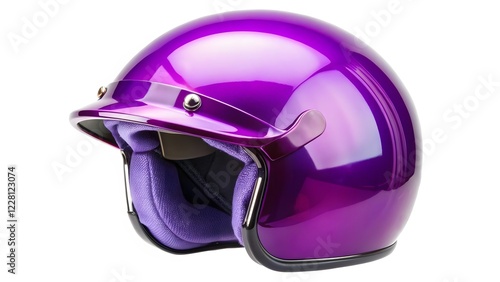 Purple Motorcycle Helmet with Visor photo