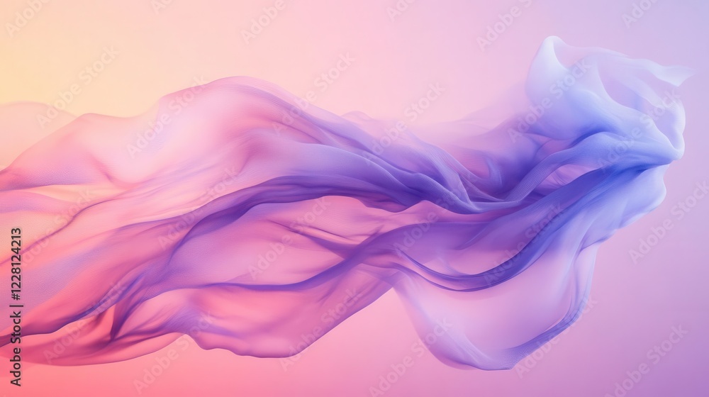 Fototapeta premium serene gradient background flowing from rose quartz to lavender mist, with subtle cloud-like texture and soft diffused light