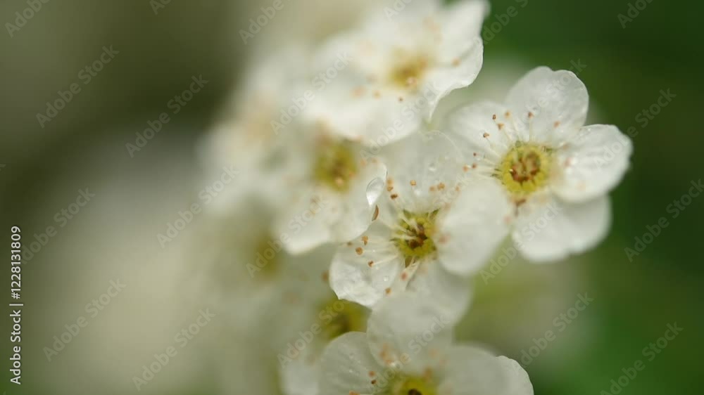 Delicate White Blossoms Gracefully Accent a Soft Green Background, Evoking Tranquility and Beauty Delicate White Blossoms Gracefully Accent a Soft Green Background, Evoking Tranquility and Beauty