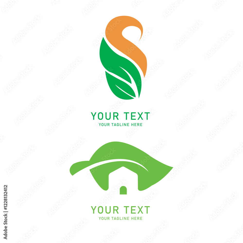 Fototapeta premium Eco-Friendly Logo Templates - Nature, Green, Leaf, Home, Environment, Vector Logos