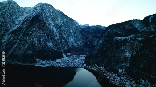 Discover the winter magic of Lake Hallstatt from above