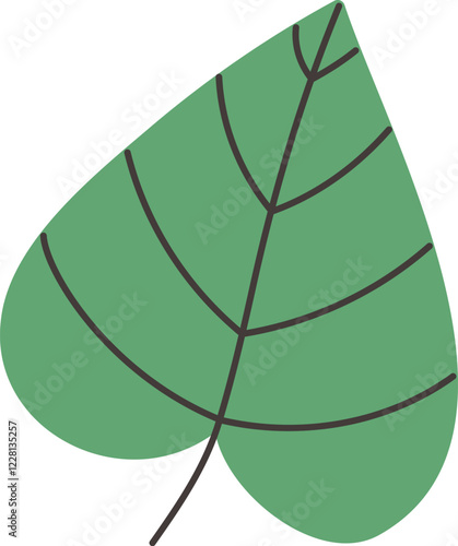 Exotic leaves and branches in minimalistic flat style isolated on white.