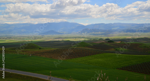 A view from the Bintepeler Tumulus in Salihli, Manisa, Turkey photo