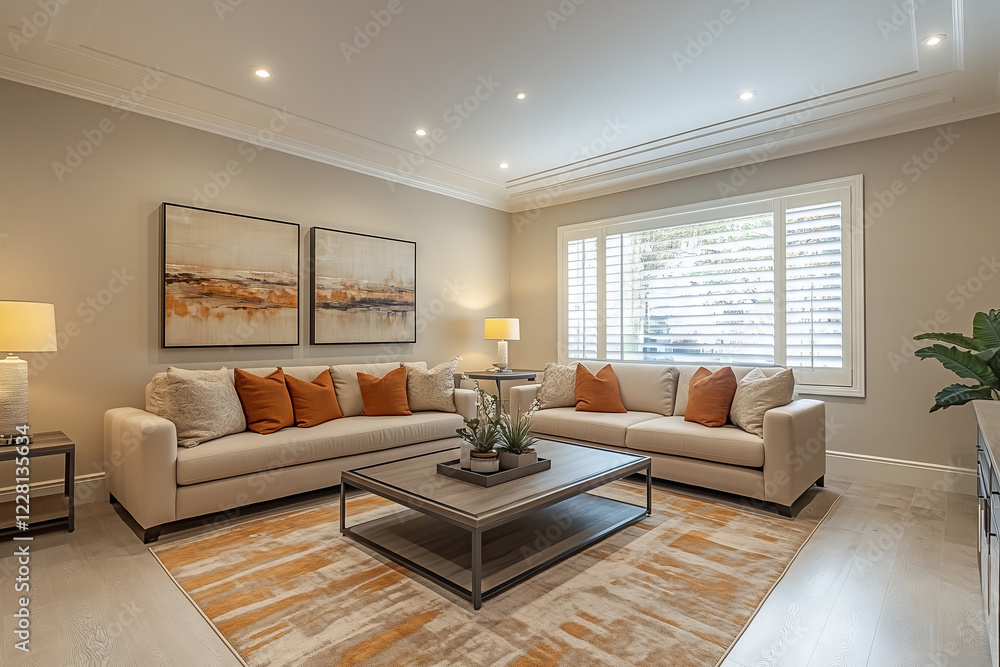 Fototapeta premium Exquisite lounge area showcasing modern design and elegant furnishings