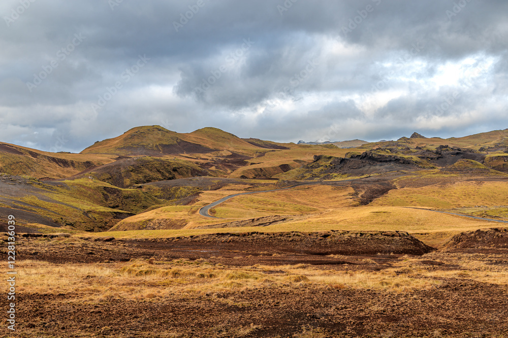 Fascinating autumn Katla Geopark on the island of Iceland