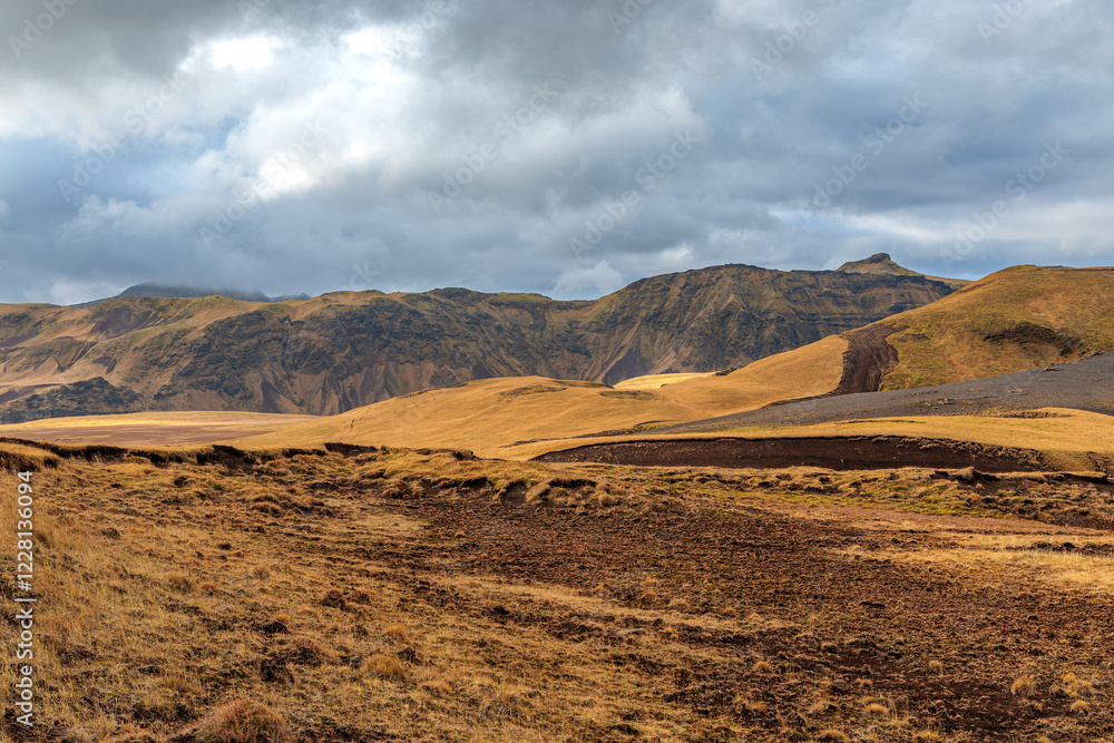 Fascinating autumn Katla Geopark on the island of Iceland