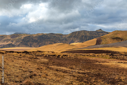Obraz na płótnie Fascinating autumn Katla Geopark on the island of Iceland w salonie