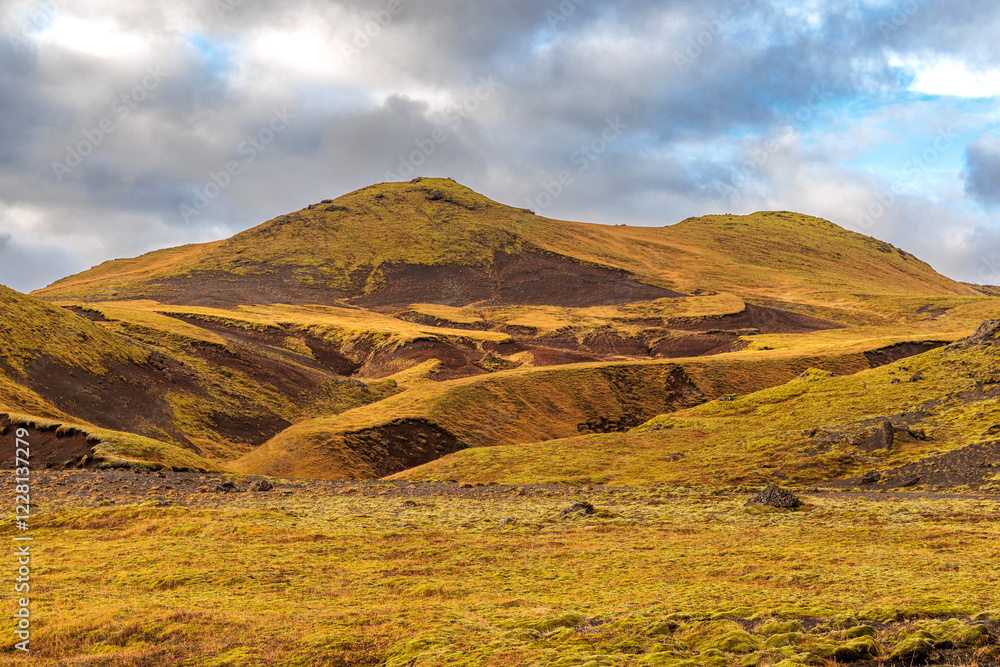 Fascinating autumn Katla Geopark on the island of Iceland