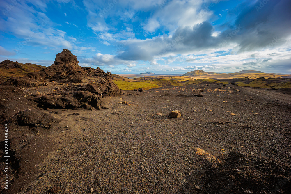 Fascinating autumn Katla Geopark on the island of Iceland