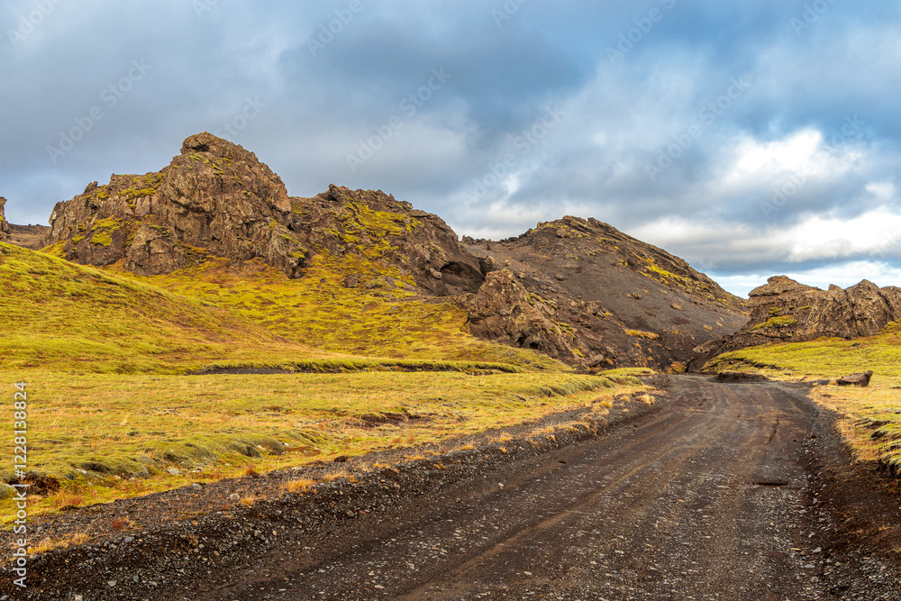 Fascinating autumn Katla Geopark on the island of Iceland