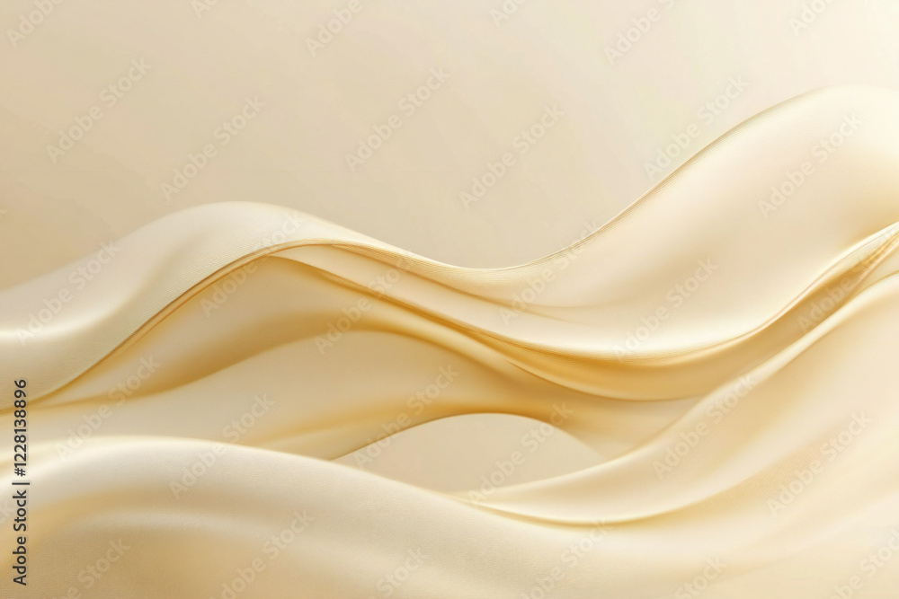 Elegant Flowing Silk Fabric with Delicate Golden Folds and Soft Texture, Luxurious Abstract Textile Background with Pastel Tones Elegant Flowing Silk Fabric with Delicate Golden Folds and Soft Texture, Luxurious Abstract Textile Background with Pastel Tones