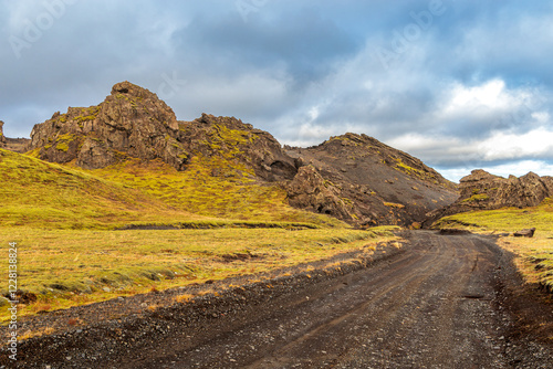 Obraz na płótnie Fascinating autumn Katla Geopark on the island of Iceland w salonie