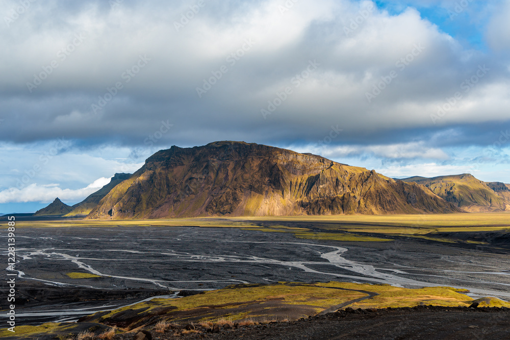 Fascinating autumn Katla Geopark on the island of Iceland