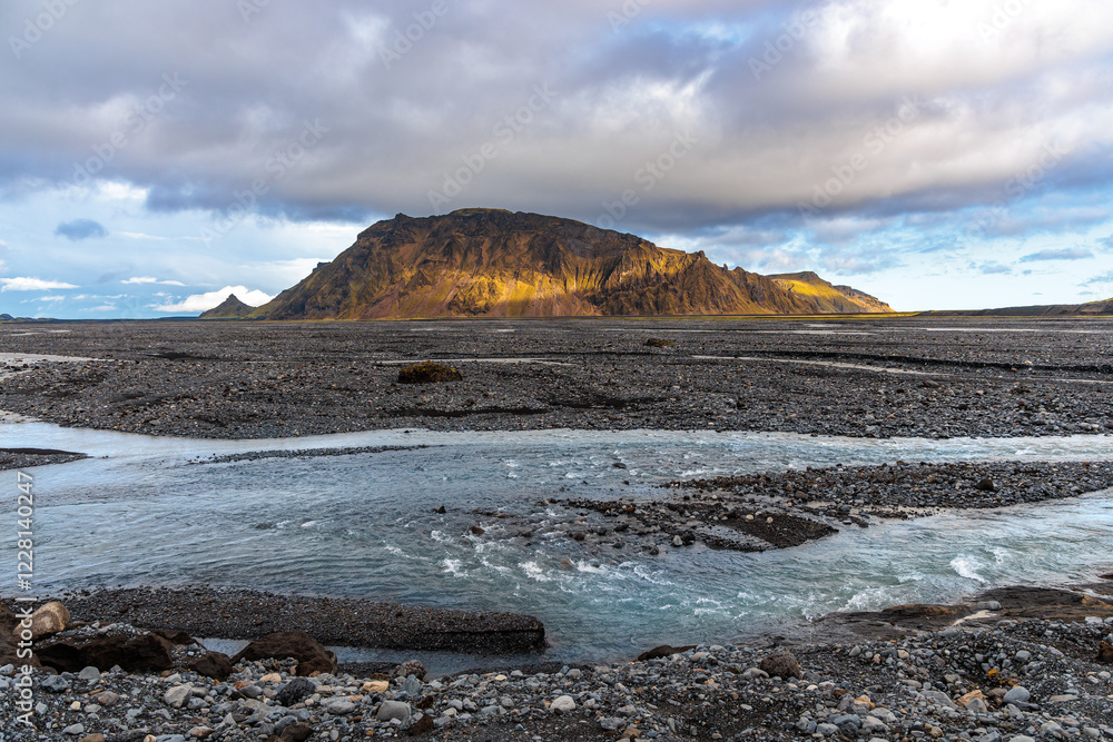 Fascinating autumn Katla Geopark on the island of Iceland