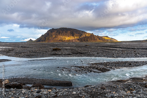 Obraz na płótnie Fascinating autumn Katla Geopark on the island of Iceland w salonie
